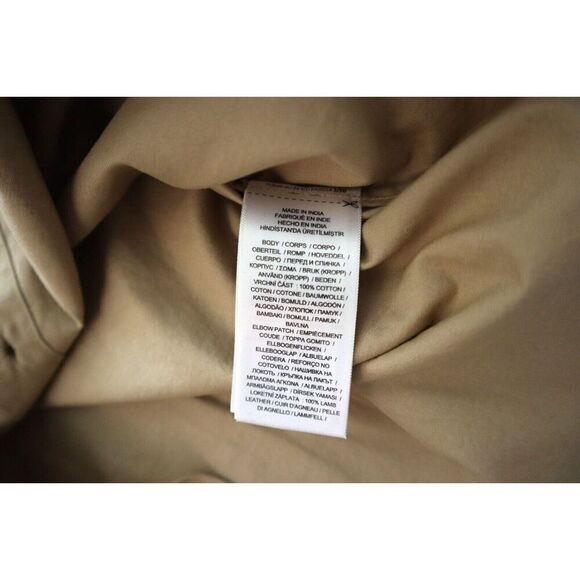 Lauren Ralph Lauren Women Sz M Tan Leather Patch Featherweight Twill Shirt - Picture 8 of 12